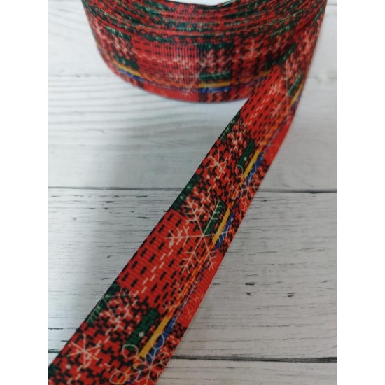 Лента репсовая с рисунком 2,5 см, цена за 1 м